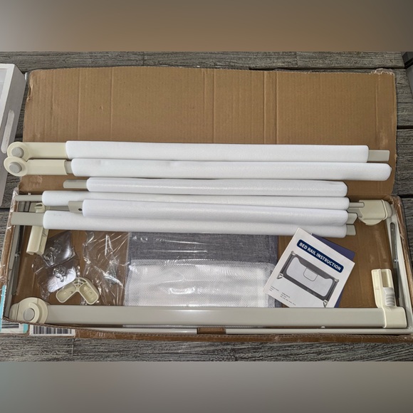 Kids/Baby Gray Bed Safety Side Rail Guard, One Panel, Size 74.8" - Picture 3 of 6